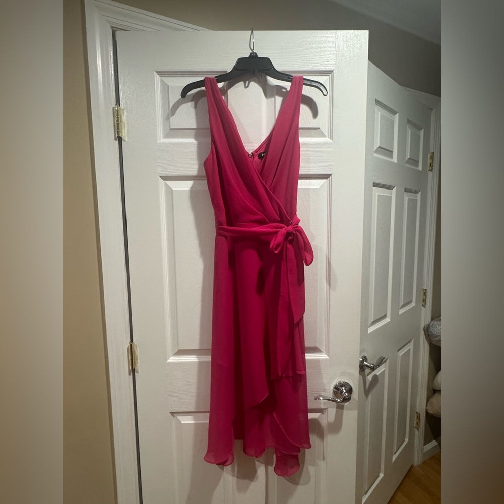 Dkny Pink  Asymmetrical Wrap Sundress